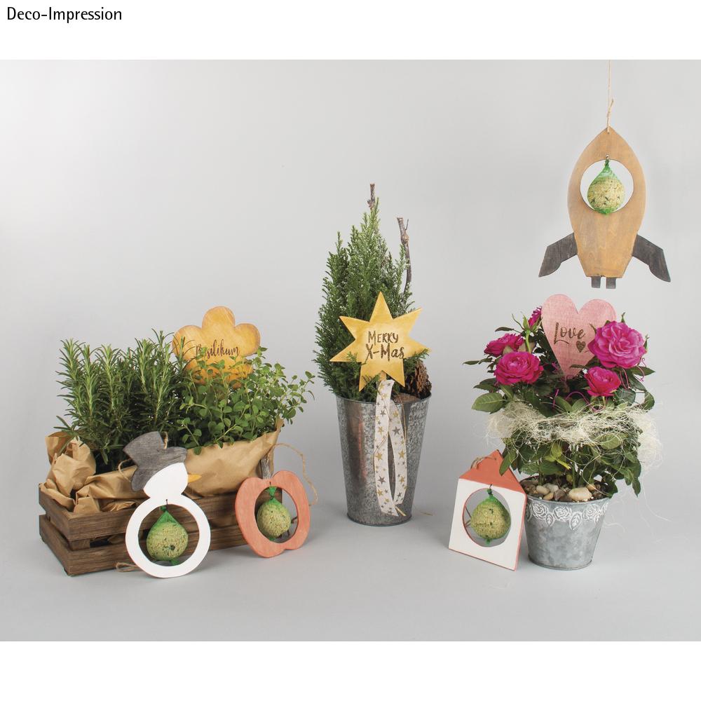 Panneaux contreplaqué avec modèles "Déco jardin" - 210 x 297 mm - Nature - Set 4 pièces