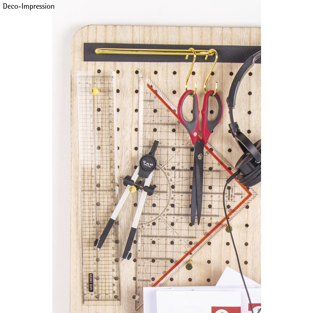 Crochet "S" en métal - Rayher - 2,6 x 6,1 cm - Pour panneau perforé 62867505 - Or - Sc. 4 pièces