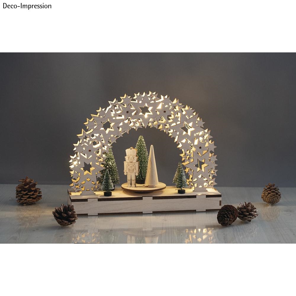 Bois 3D Kit "Etoiles" - FSC Mix Cred - Nature - 30 x 9 x 23 cm - Avec plaque tournante - Boîte 1 pièce
