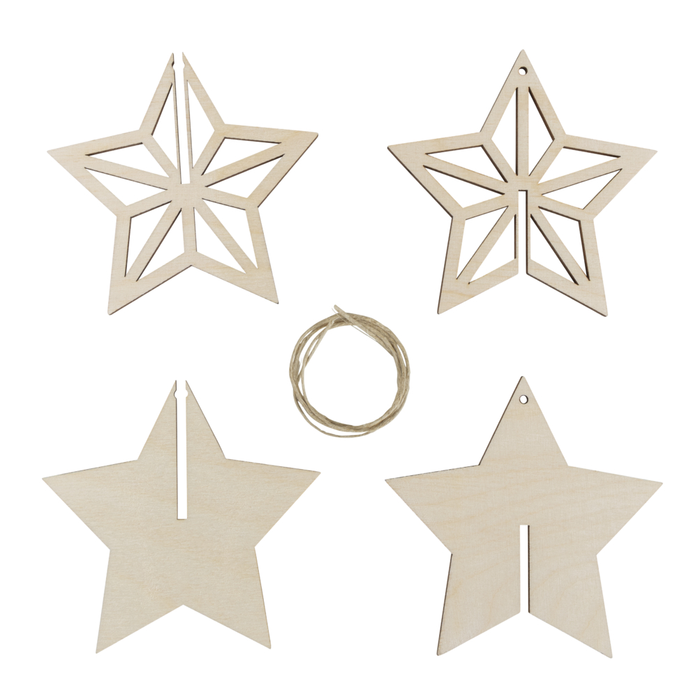 Etoiles en bois 3D