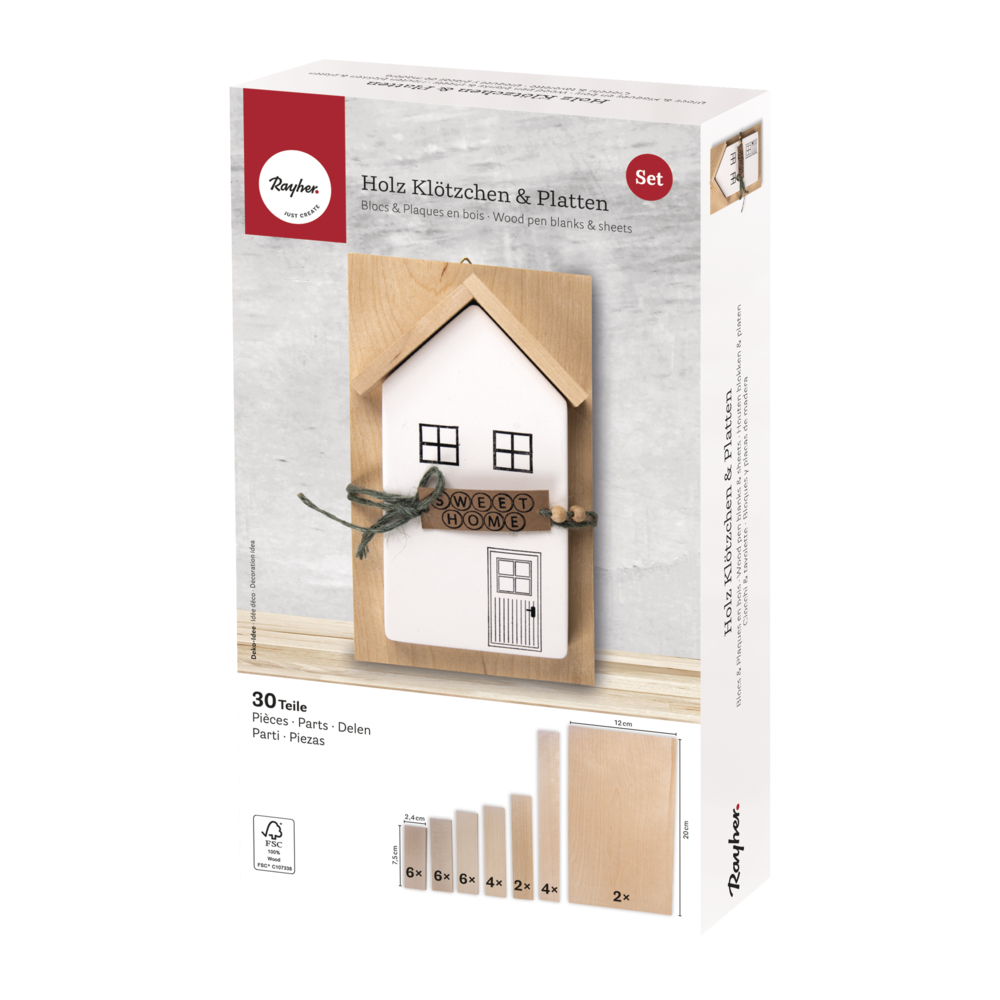 Kit Blocs + plaques en bois 30 pièces