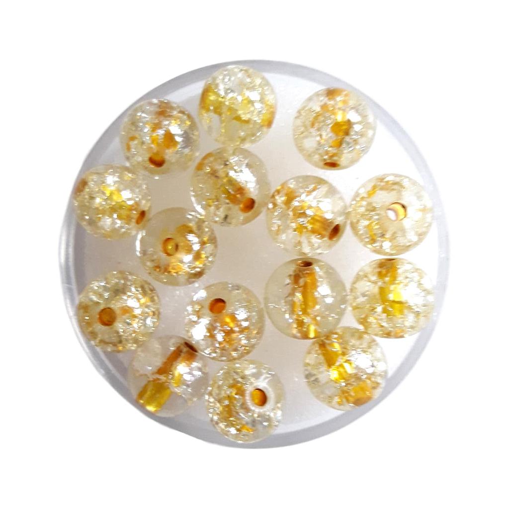 Boule 8 mm Craquelé jaune