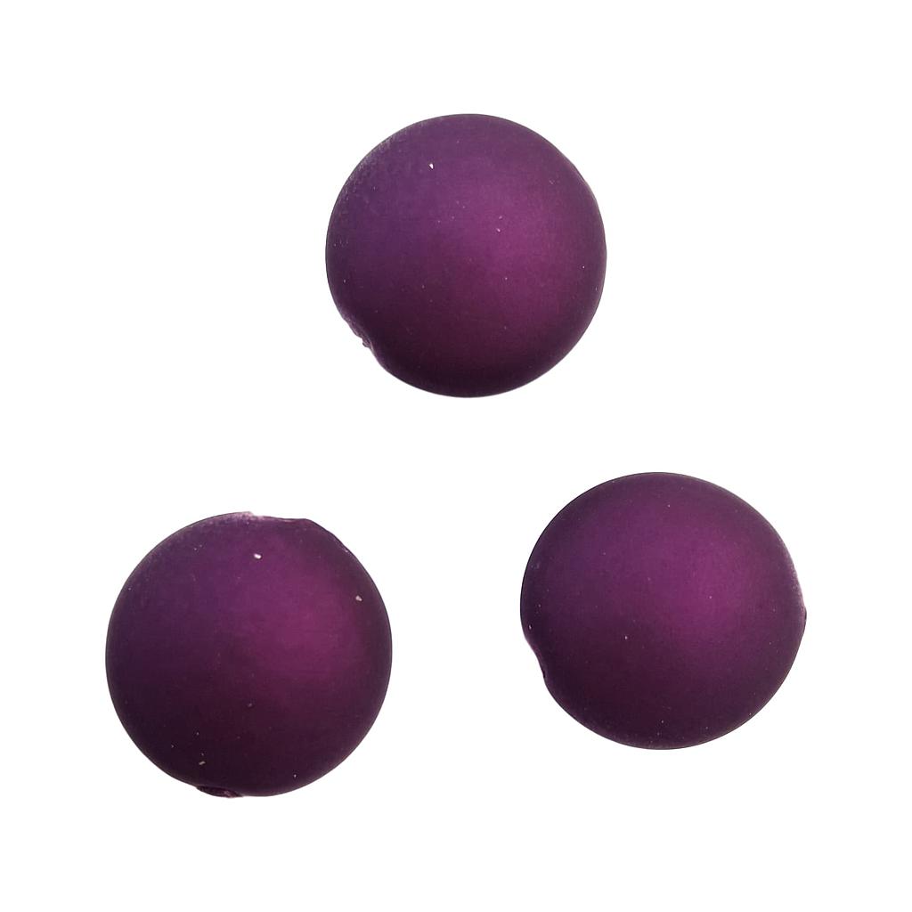 Boule aplatie 18 mm Satin violet