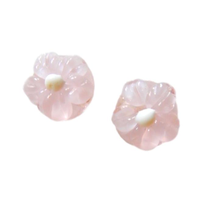 Fleur 10 mm Rose et blanc