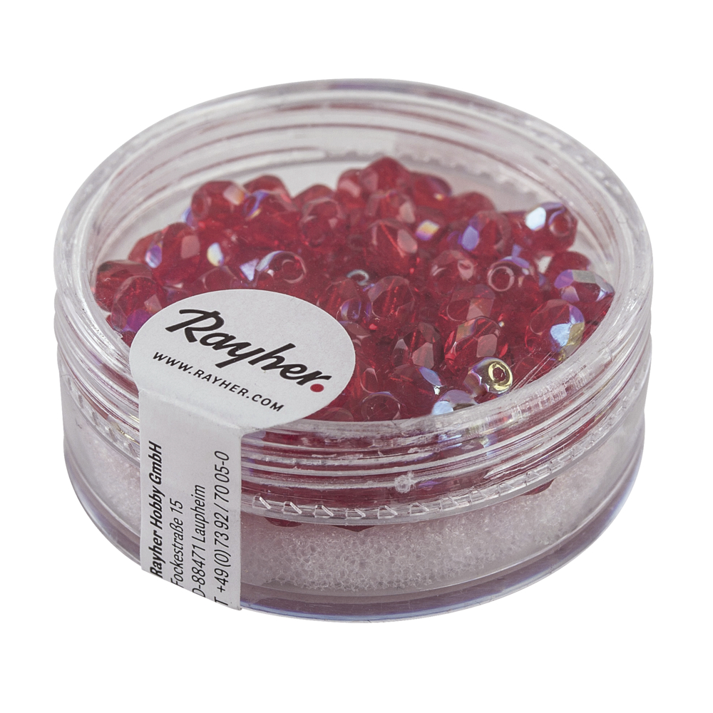 Perle facettée 4 mm Rubis