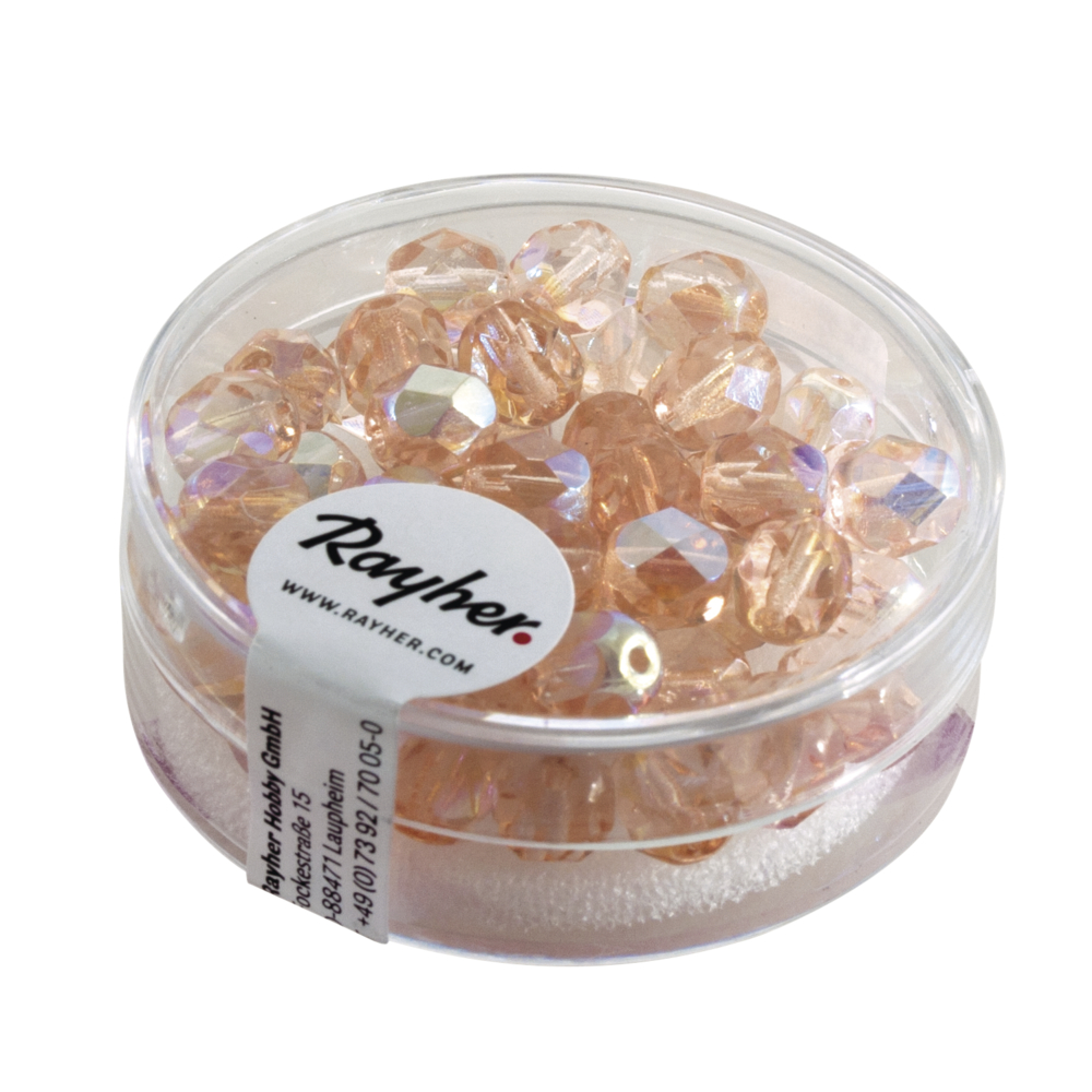 Perle facettée 6 mm Quartz rose