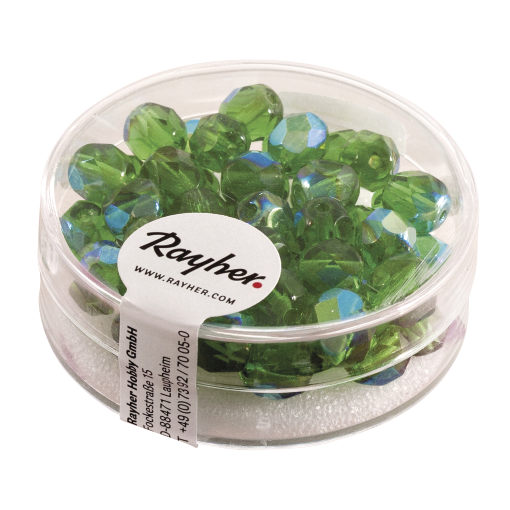 Perle facettée 6 mm Emeraude