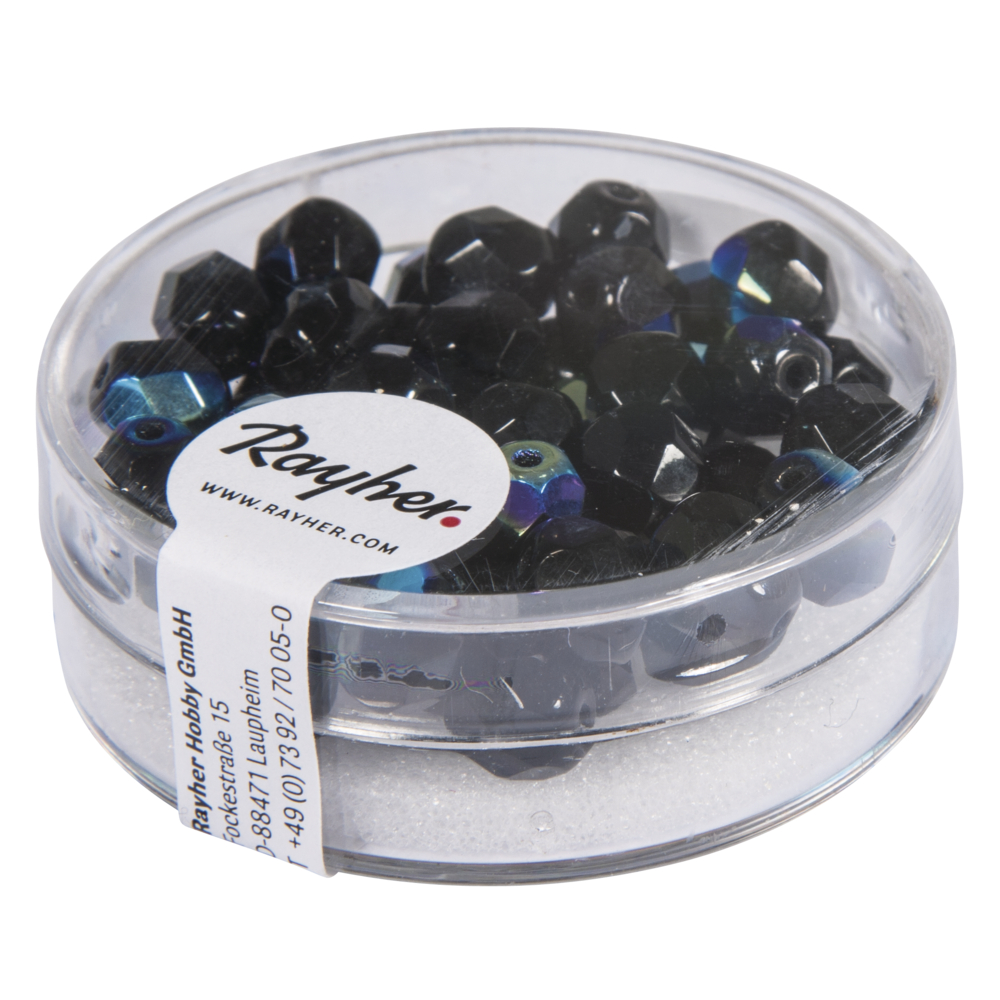 Perle facettée 6 mm Onyx