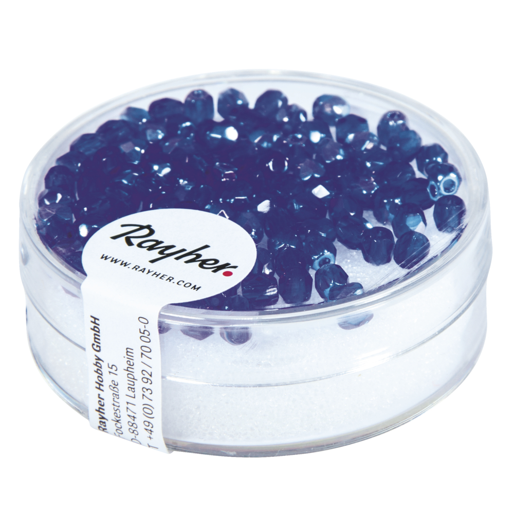 Perle facettée 3 mm Saphir