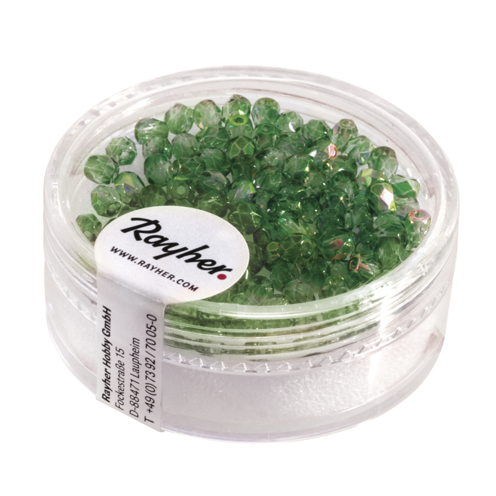 Perle facettée 3 mm Emeraude