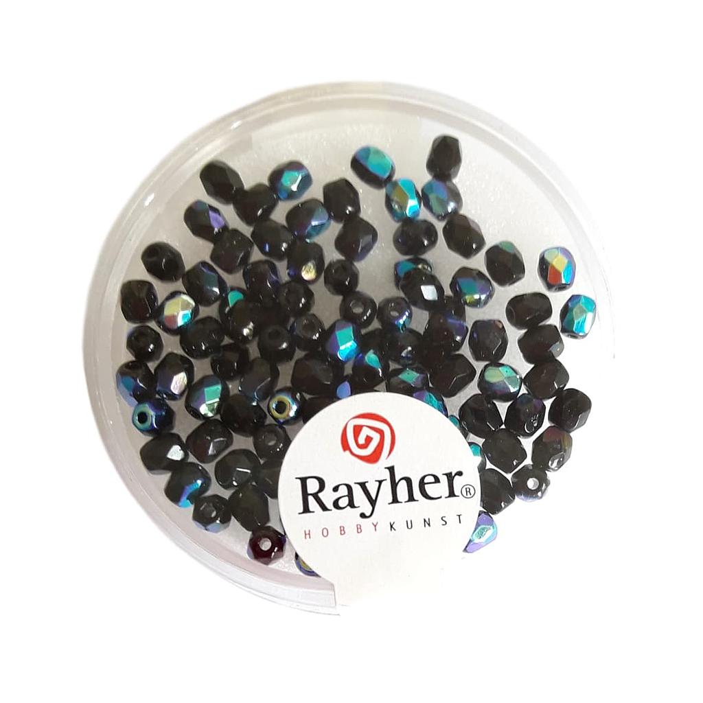 Perle facettée 3 mm Onyx