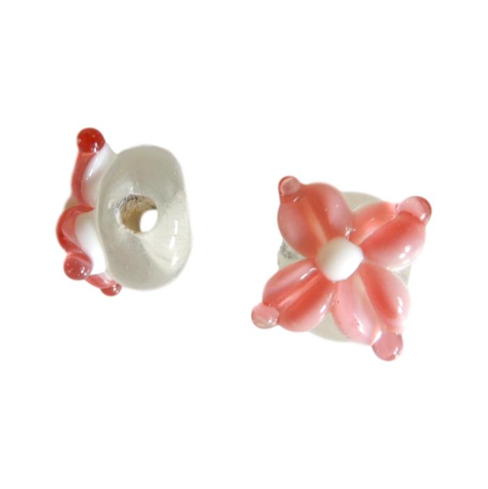 Fleur 10 mm Rose et cristal