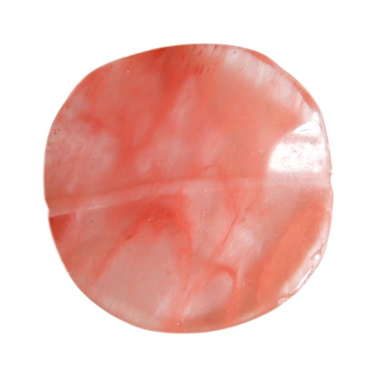 Rond plat 30 mm Rose marbré