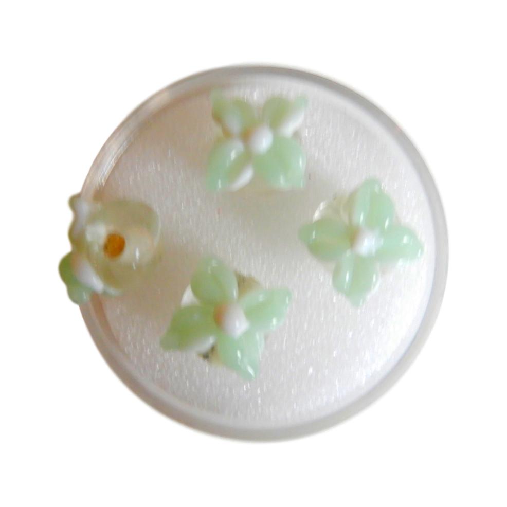 Fleur 10 mm Vert et blanc