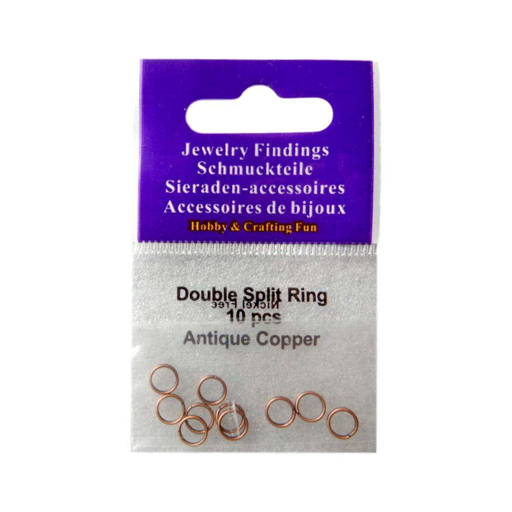 Anneau double 5 mm Cuivre antique