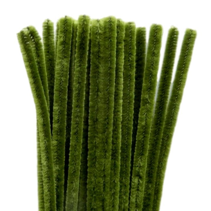 Chenillette vert olive