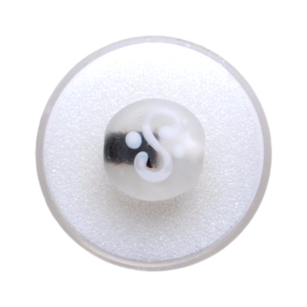 Rond plat 16 mm Cristal et noir