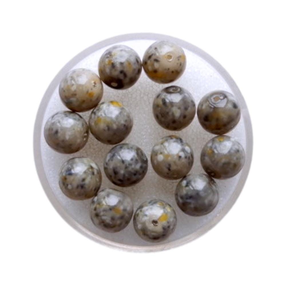 Boule 8 mm Gris moucheté