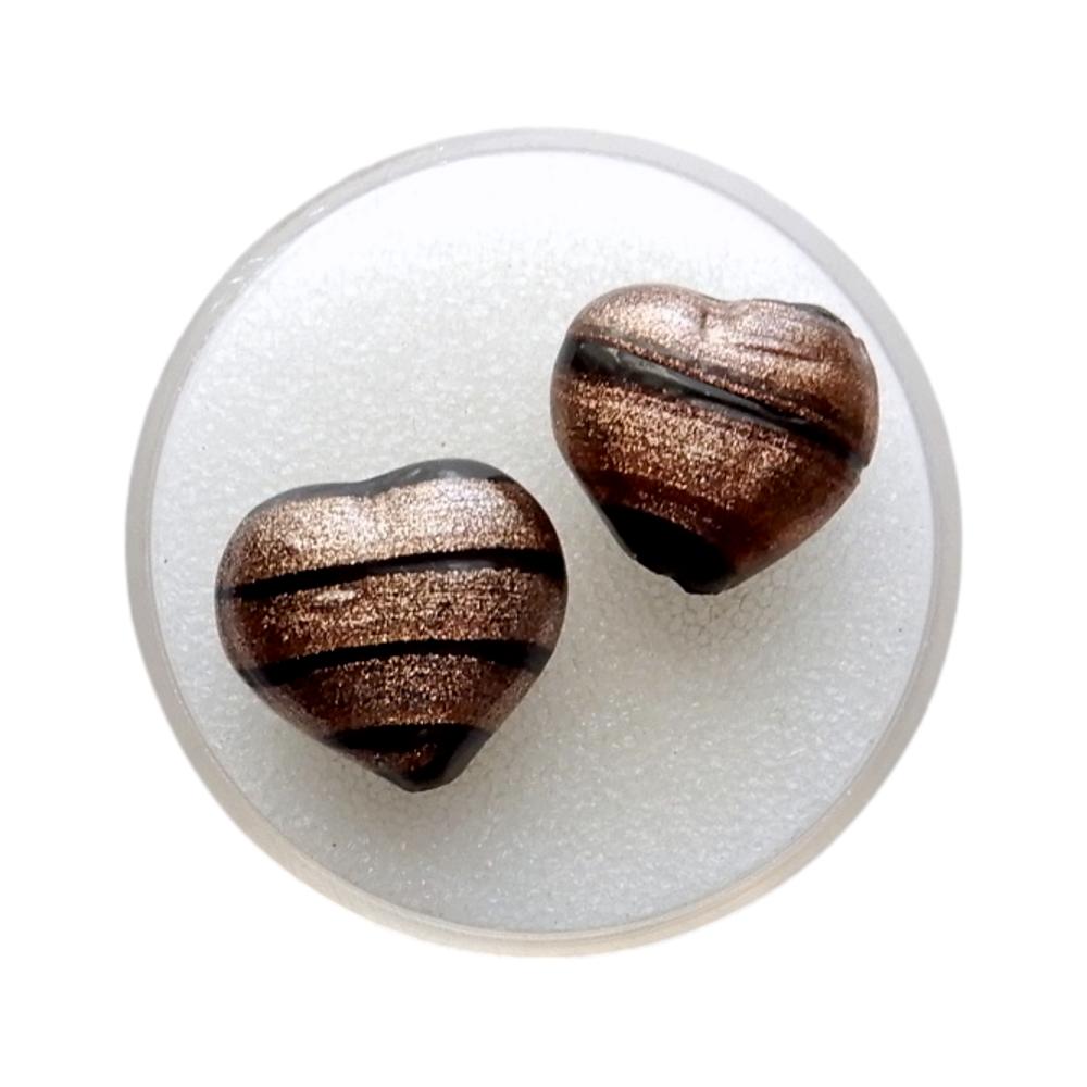 Coeur 15 mm Noir et cuivre