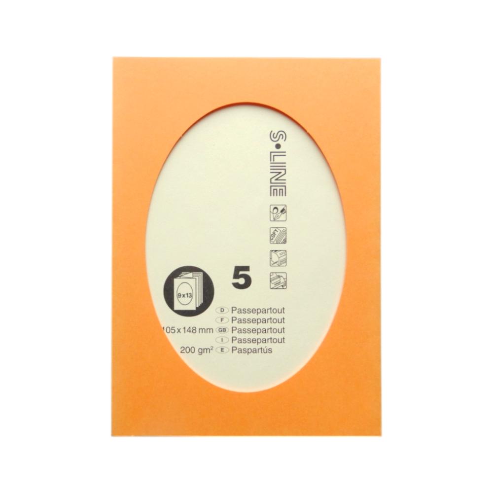 Passepartout A6 Orange Ovale