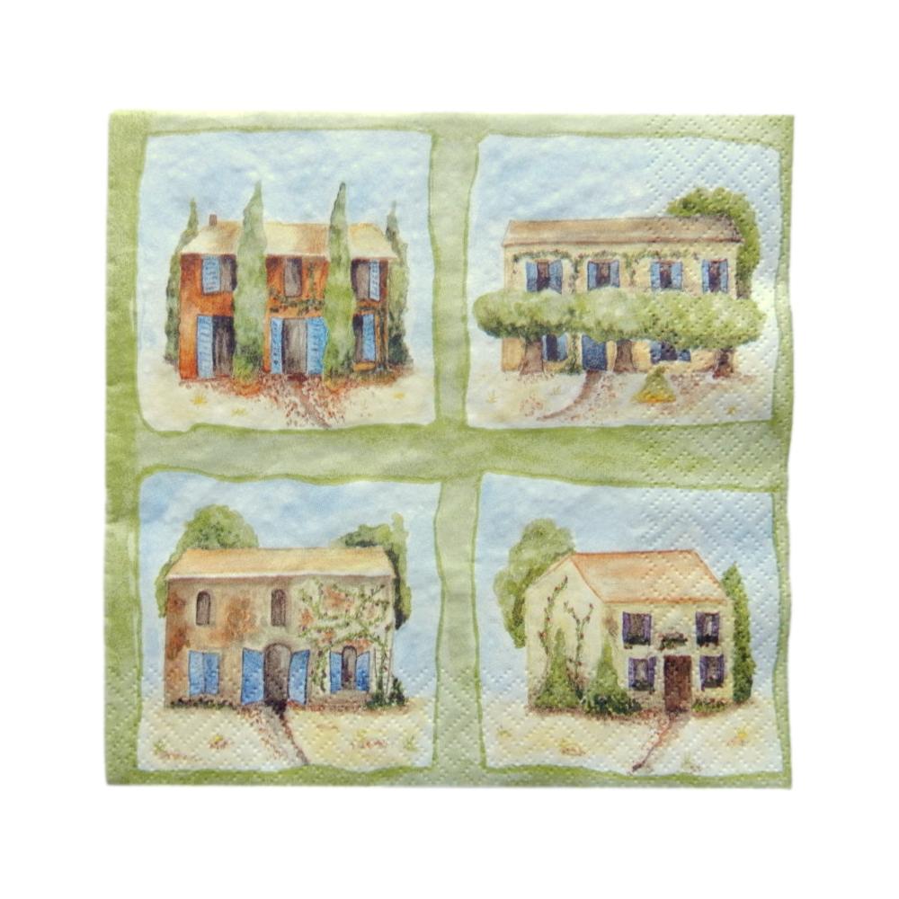Serviette en papier Maisons