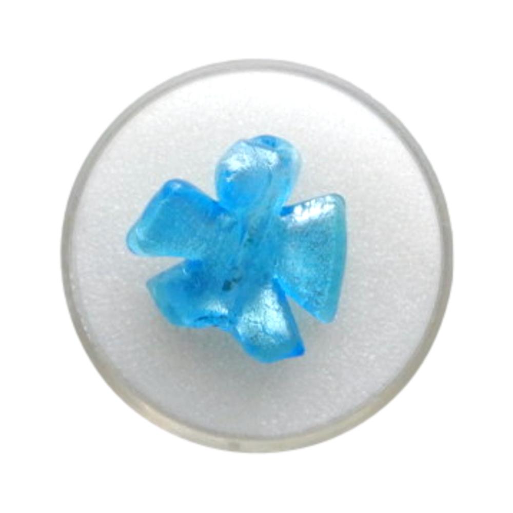 Fleur torsadée 20 mm Turquoise
