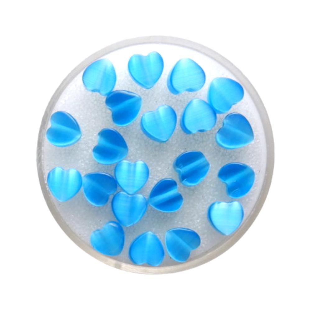 Oeil de chat Cœur 6 mm Bleu clair