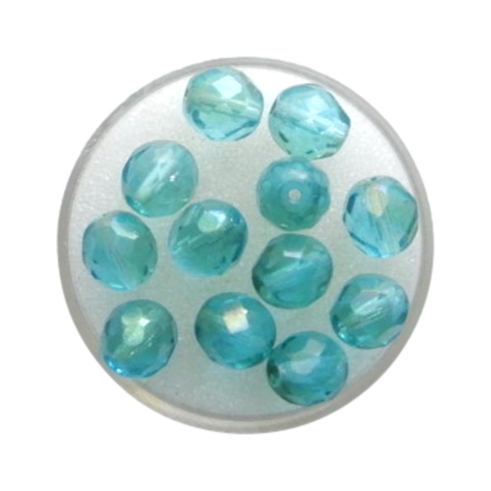 Perle à facettes 8 mm Vert canard