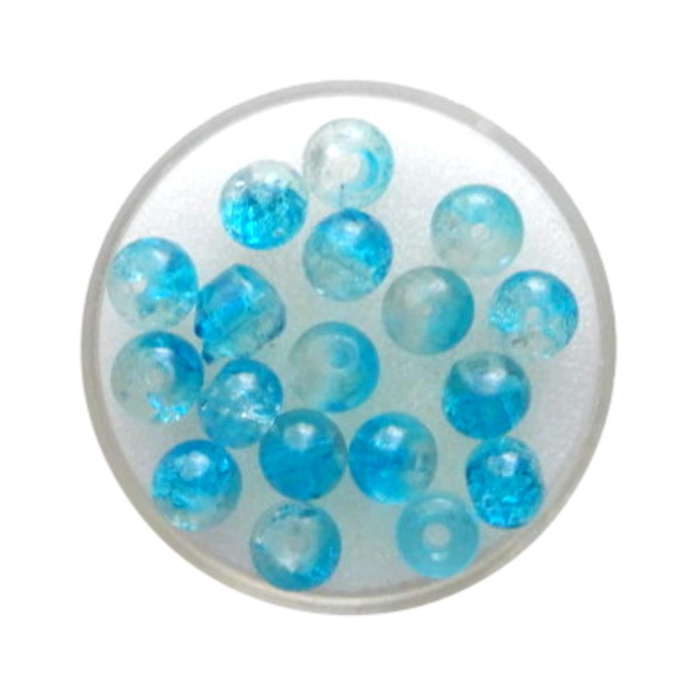 Boule 6 mm Craquelé turquoise