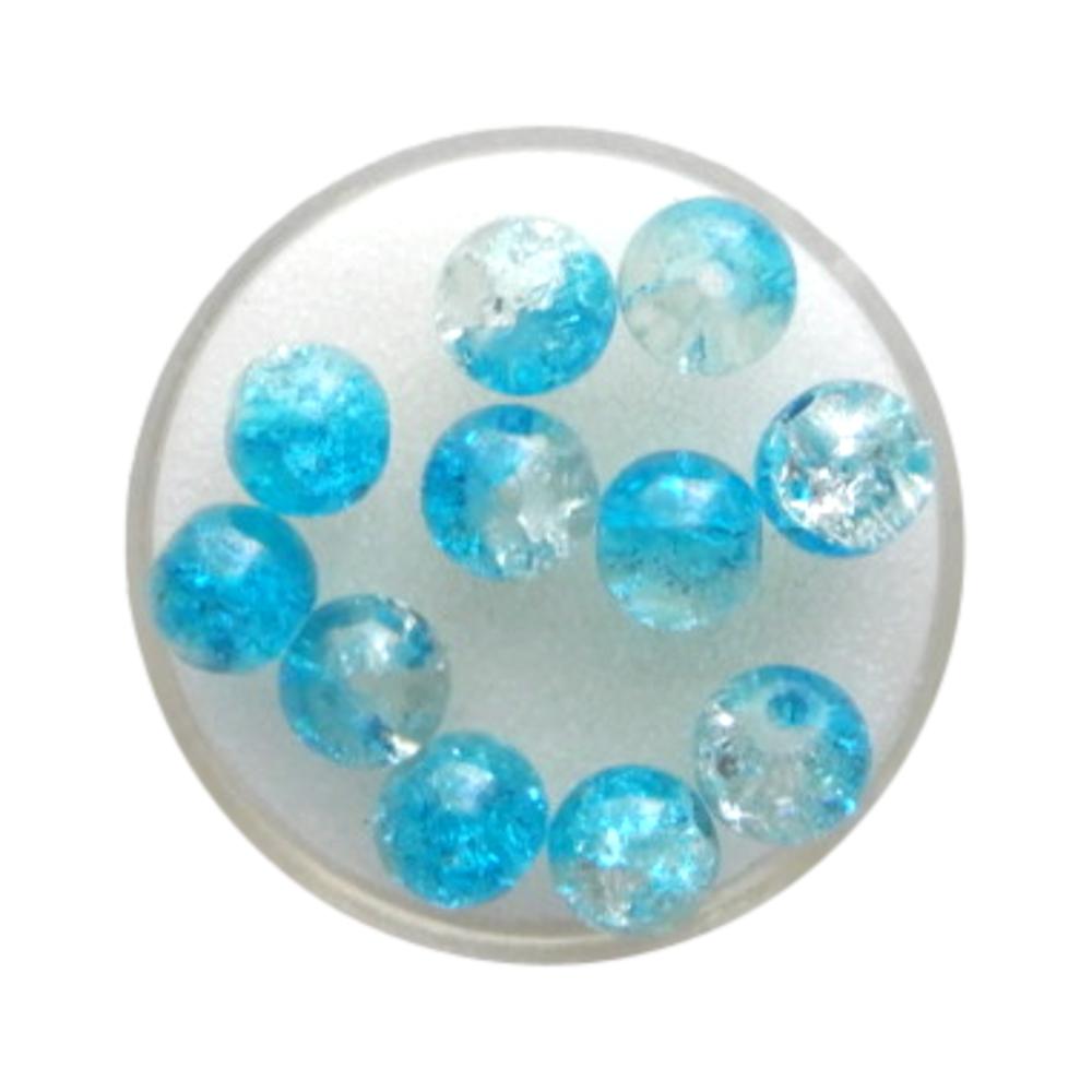 Boule 8 mm Craquelé turquoise