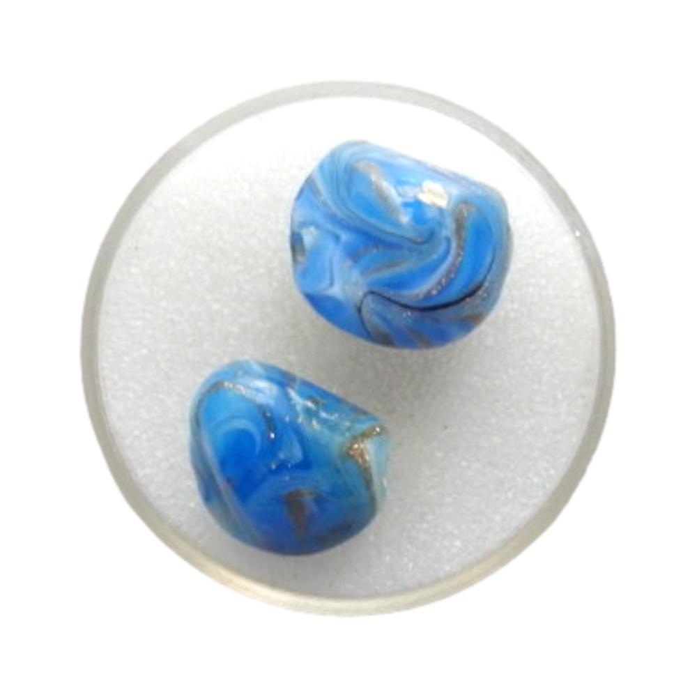 Galet 16 mm Rayé bleu