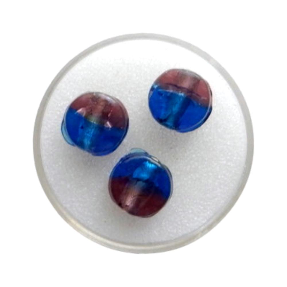 Rond plat 12 mm Bleu et améthyste