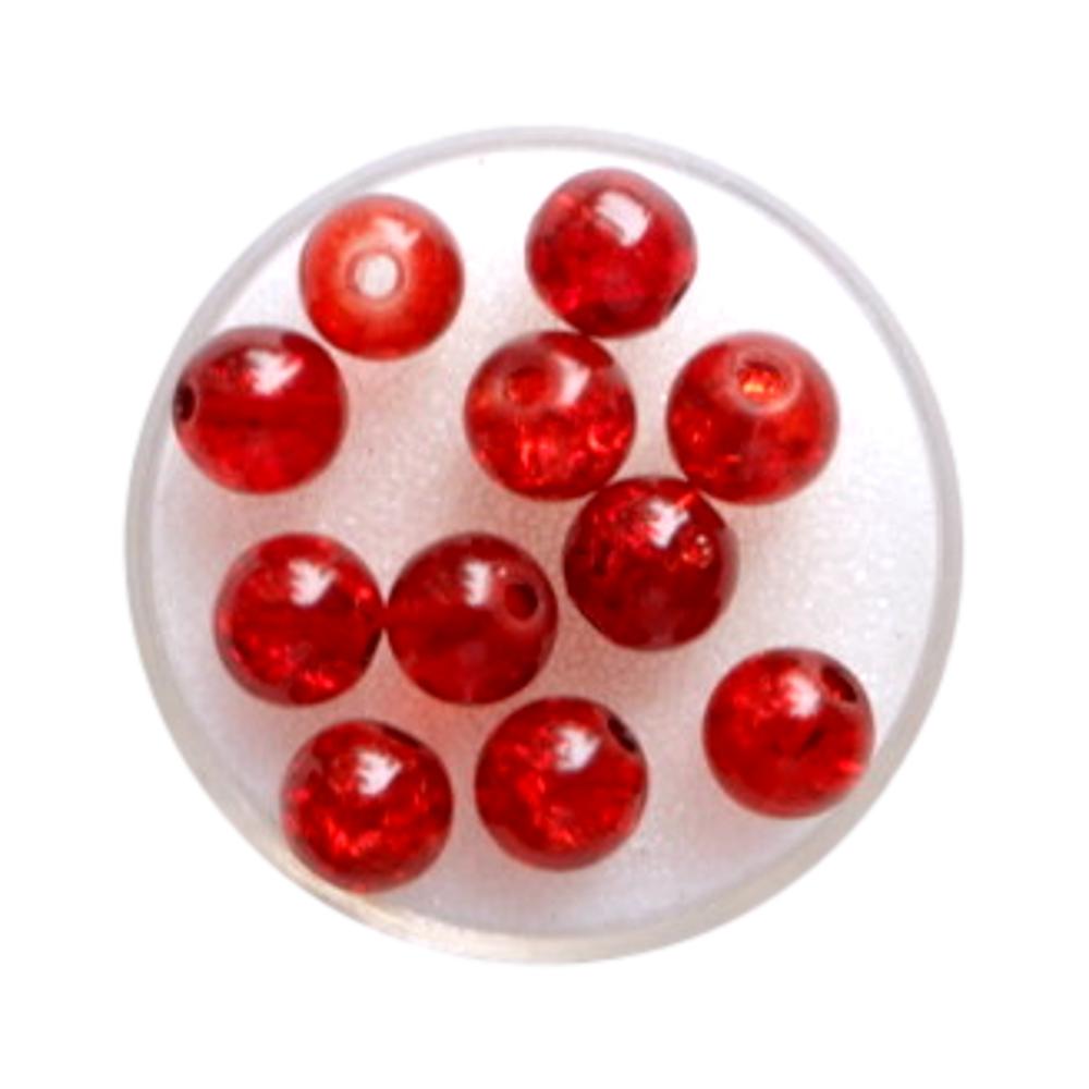 Boule 8 mm Craquelé rouge