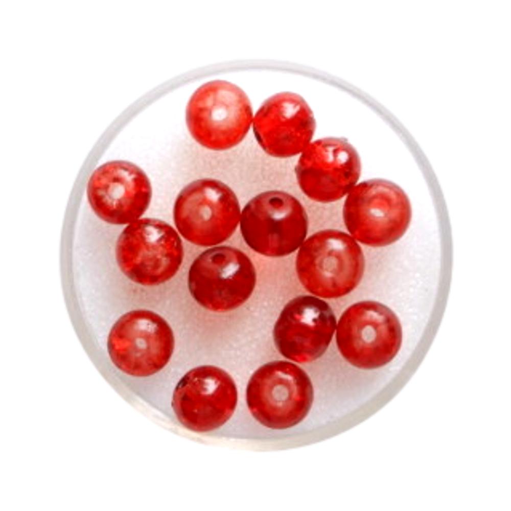 Boule 6 mm Craquelé rouge