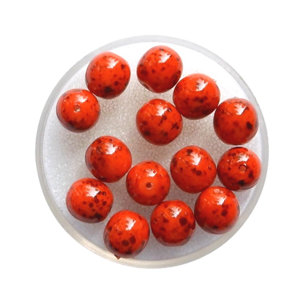 Boule 8 mm Orange moucheté