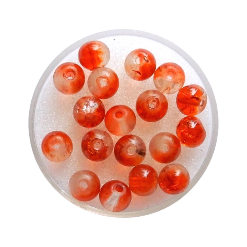 Boule 6 mm Craquelé orange