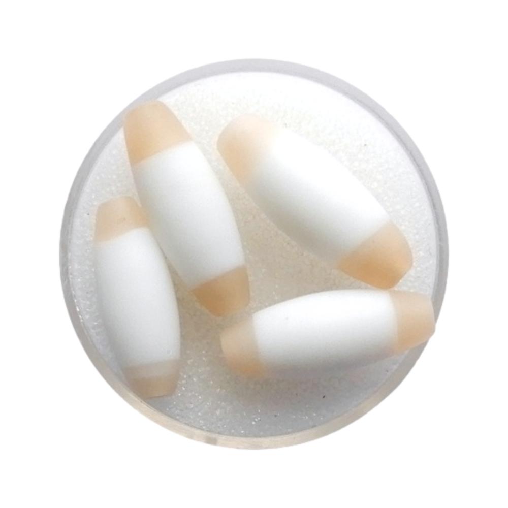 Olive 20 mm Blanc et orange