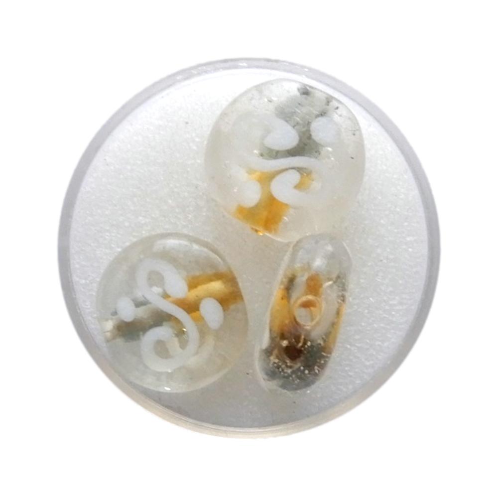 Rond plat 16 mm Cristal et ambre